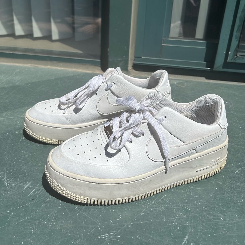 Nike Air Force 1 White Platform Sneakers